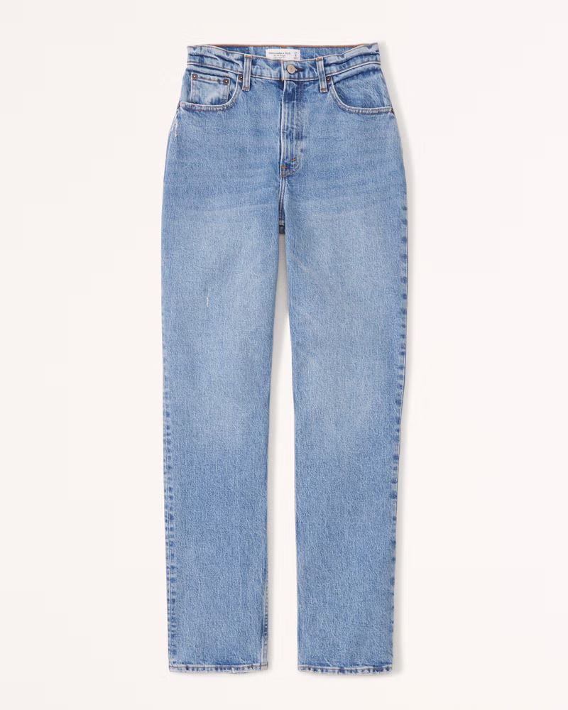 Abercrombie & Fitch Women's Curve Love Ultra High Rise 90s Straight Jean in Medium - Size 24 | Abercrombie & Fitch (US)