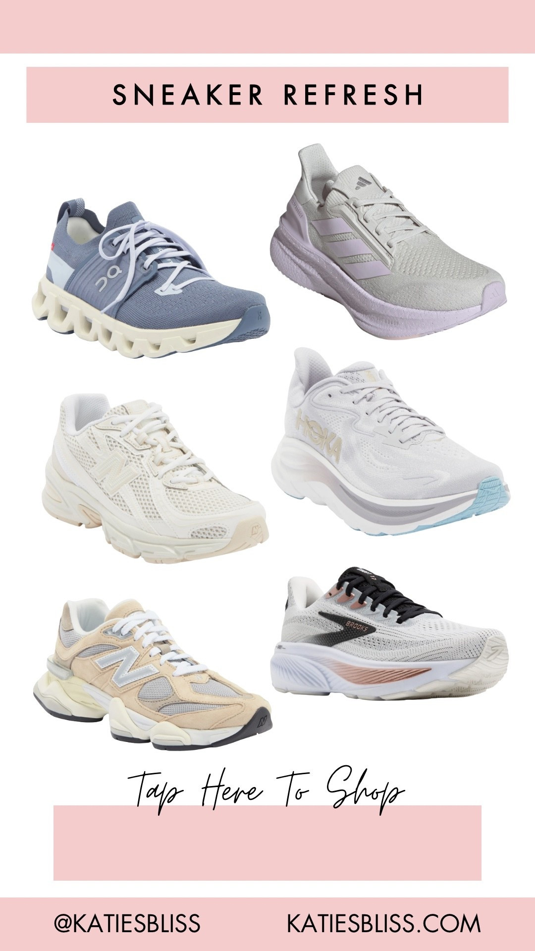 Sneaker refresh ✨

On cloud. Hoka. Adidas. New balance. Brooks. Sneakers. Tennis shoe. Trainer. Athletic.  



#LTKfitnessgoals #LTKActive