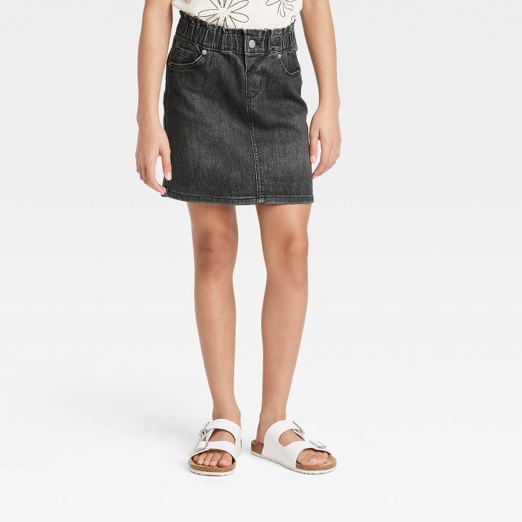 Girls' Paperbag Waist Jeans Skirt - Cat & Jack™ Black | Target