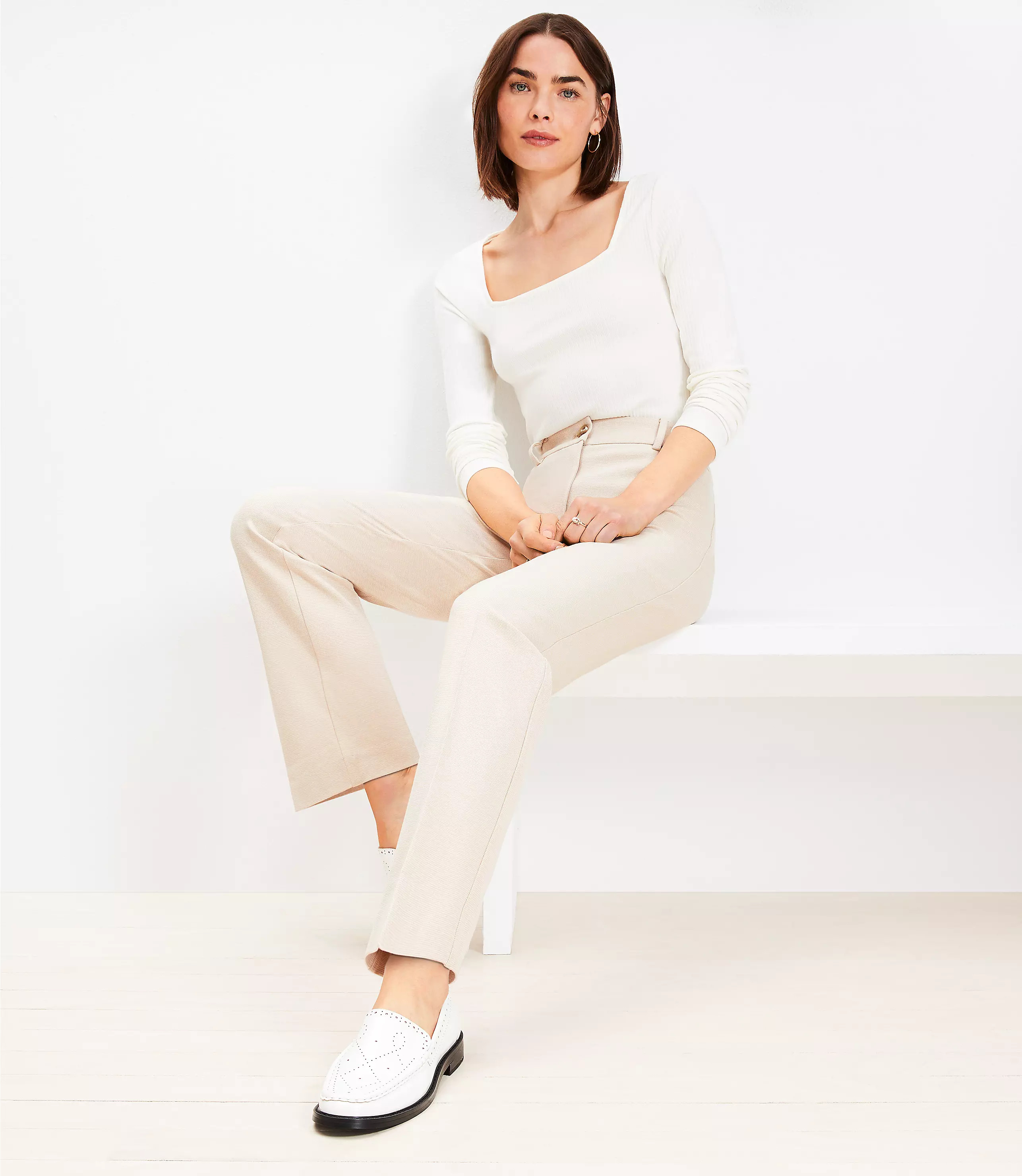 Parker Straight Pants in Texture | LOFT