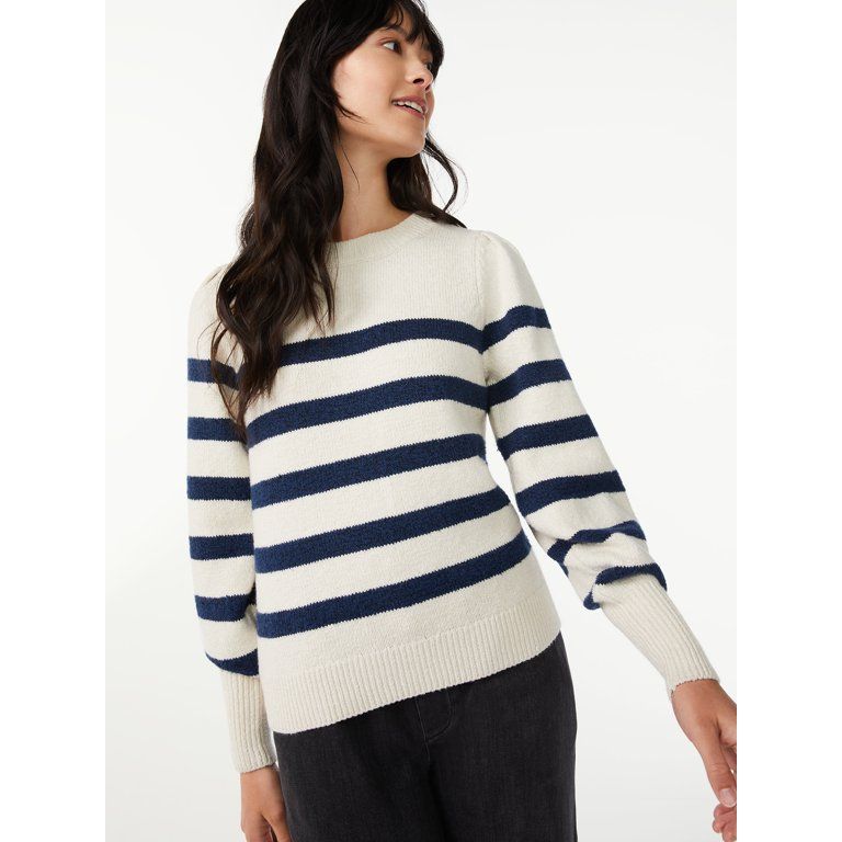 Free Assembly Women's Puff Shoulder Sweater | Walmart (US)