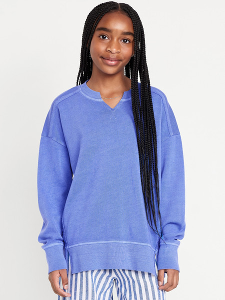 Oversized French Terry Tunic Sweatshirt for Girls | Old Navy (US)