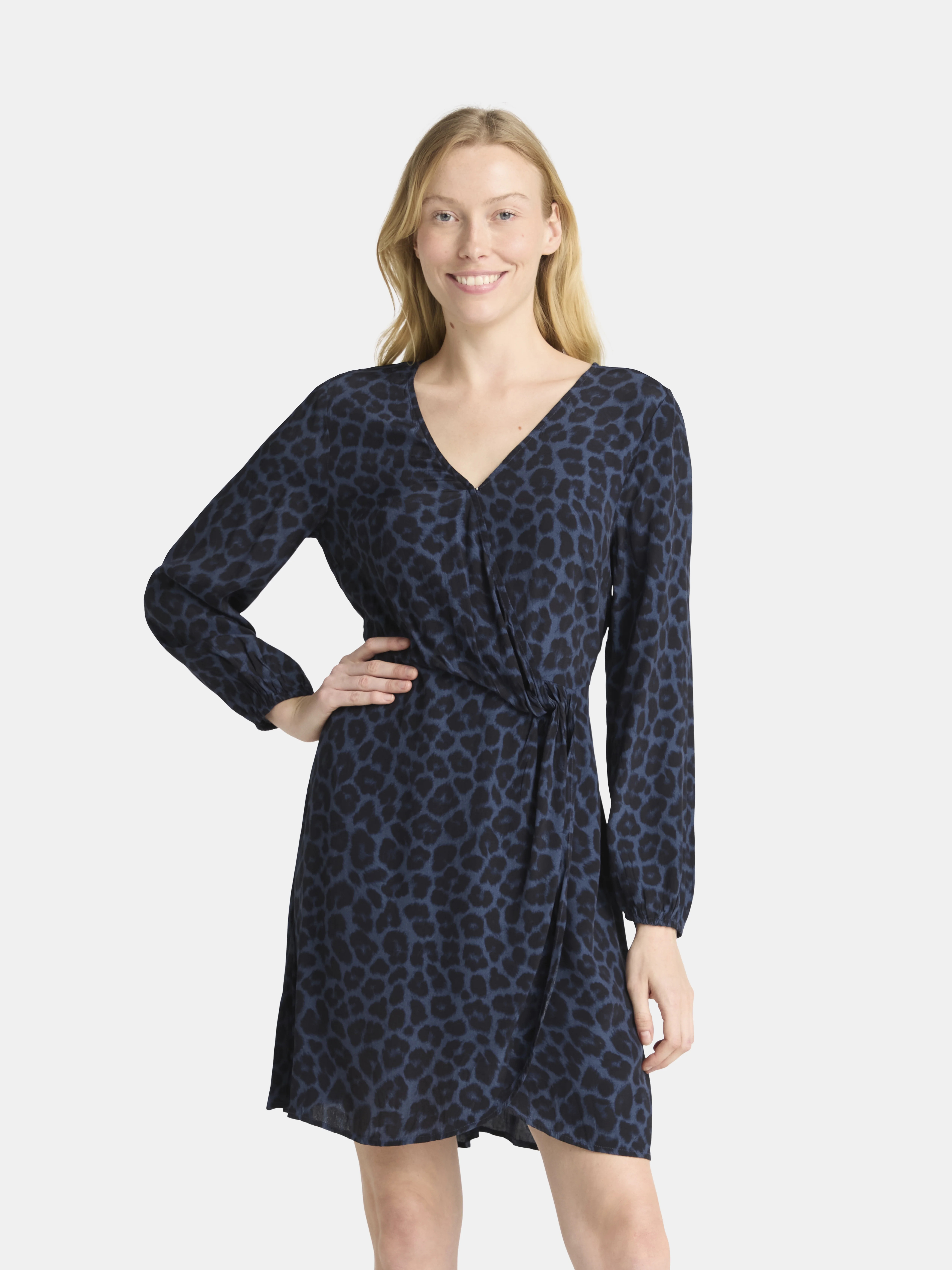 Time and Tru Women's Wrap Mini Dress, Sizes XS-XXXL - Walmart.com | Walmart (US)