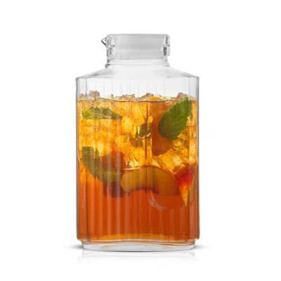 Joyjolt Glass Pitcher with Lids for Iced Tea of Juice Pitcher, Beverage Serveware & 2 Lids - 68 Oz | Wayfair North America