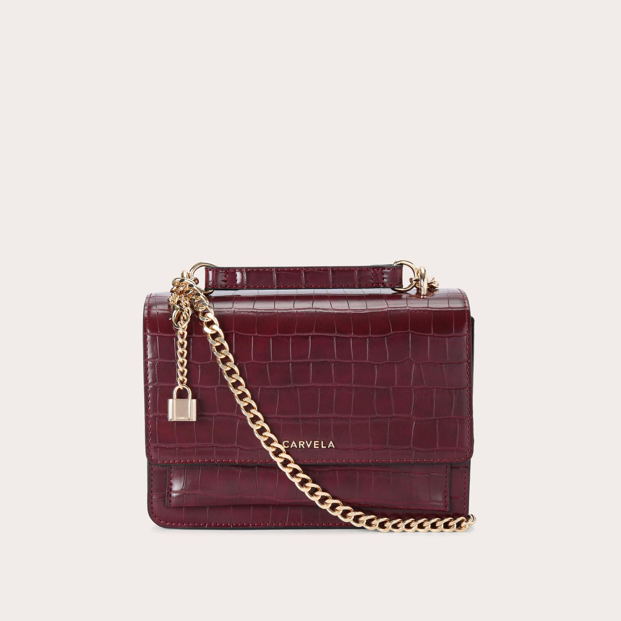 LATTE SHOULDER Wine Structured Bag by CARVELA | Carvela