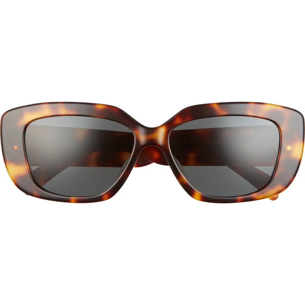 CELINE Triomphe 55mm Rectangular Sunglasses in Blonde Havana /Smoke at Nordstrom | Nordstrom