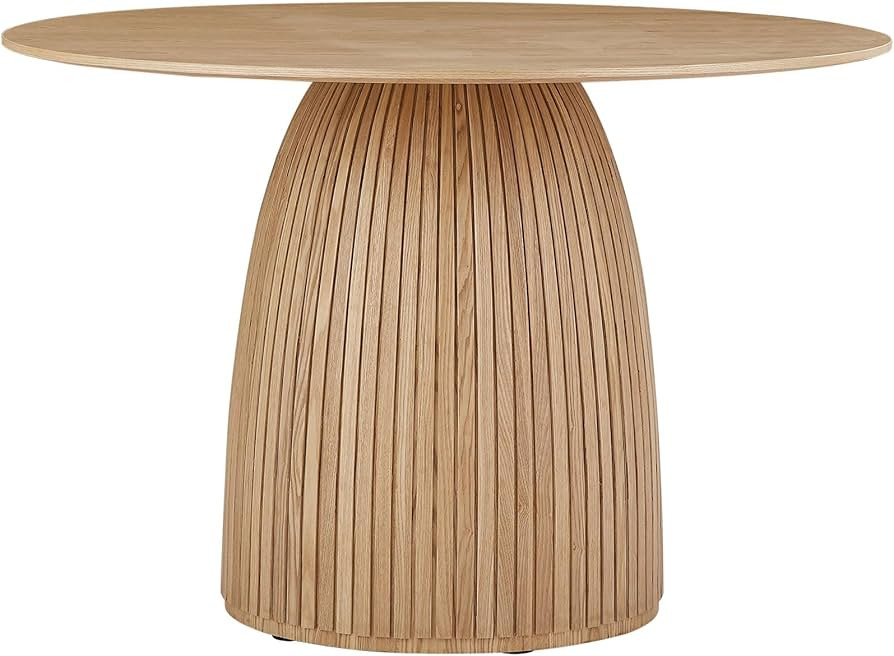 LUMISOL Wooden Dining Table, 47.24” Round Kitchen Table for 4-6 People, Modern Coffee Table for... | Amazon (US)