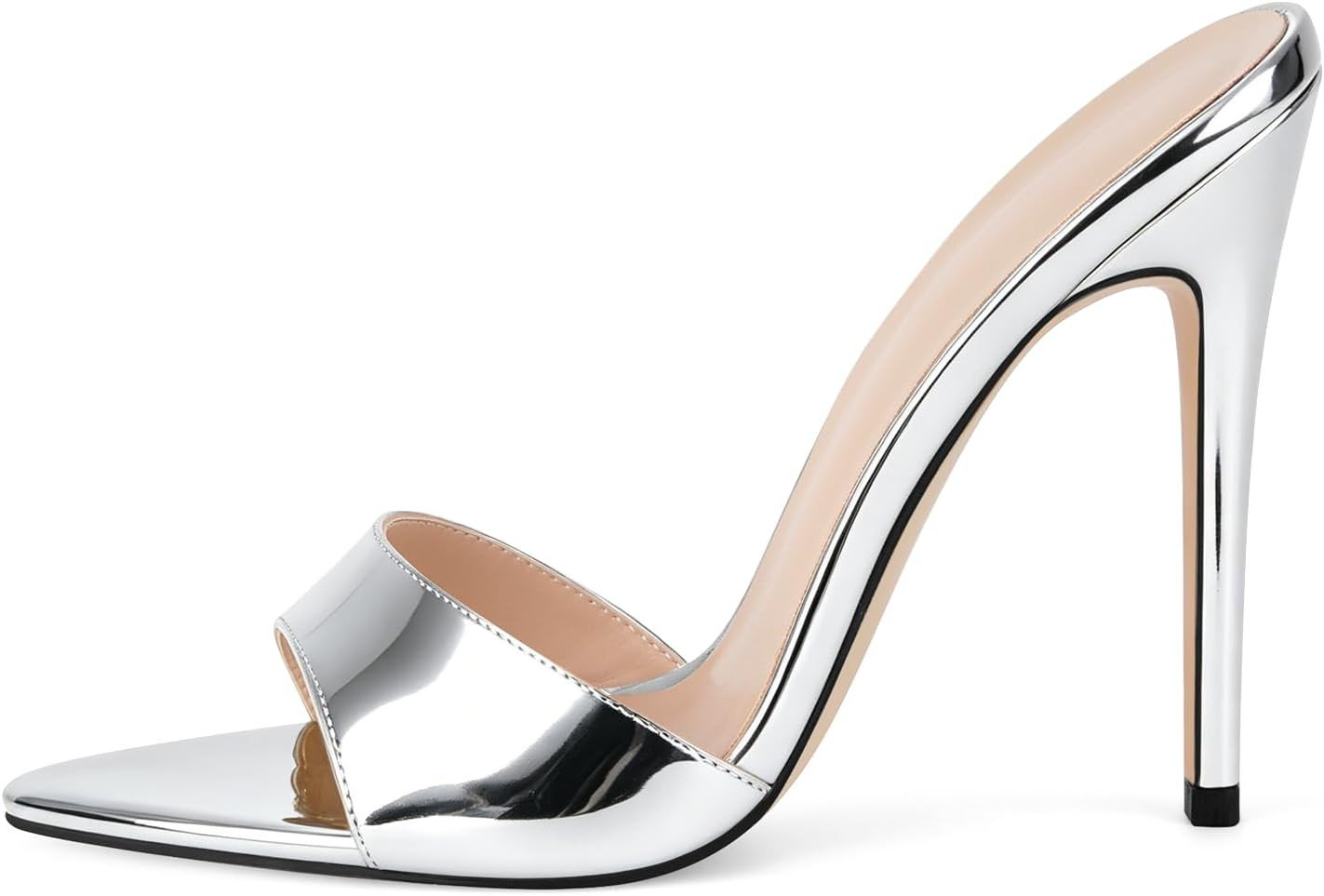 Only maker Heeled Slide Sandals for Women Open Toe Stiletto Mules | Amazon (US)