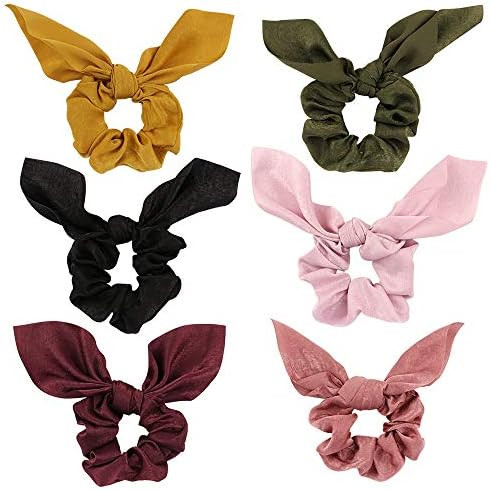 Jaciya 6 Pack Hair Elastic Scrunchies Chiffon Hair Scrunchies Hair Bow Chiffon Ponytail Holder Bo... | Amazon (US)