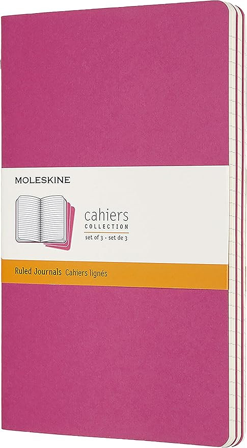Moleskine Cahier Journal, Soft Cover, Large (5" x 8.25") Ruled/Lined, Kinetic Pink, 80 Pages (Set... | Amazon (US)