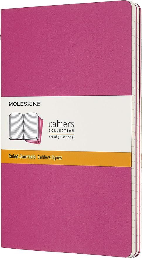 Moleskine Cahier Journal, Soft Cover, Large (5" x 8.25") Ruled/Lined, Kinetic Pink, 80 Pages (Set... | Amazon (US)