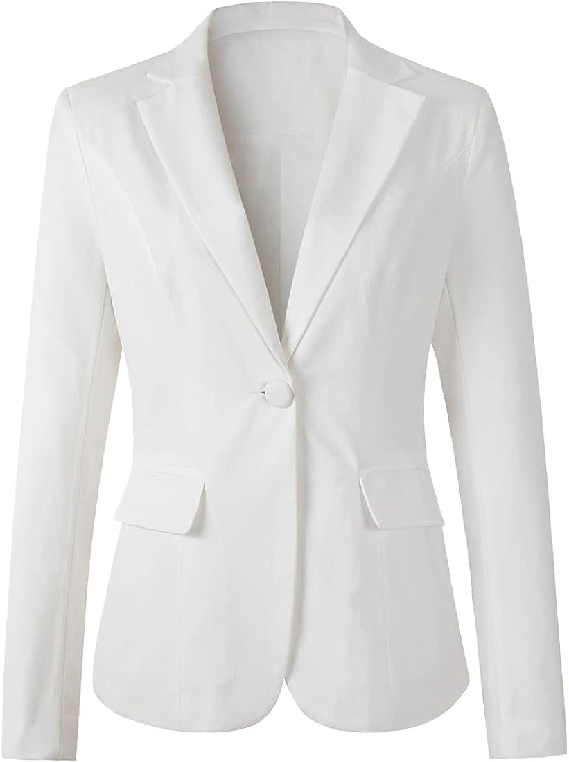 Beninos Womens One Button Blazer Lightweight Office Work Suit Jacket | Amazon (US)
