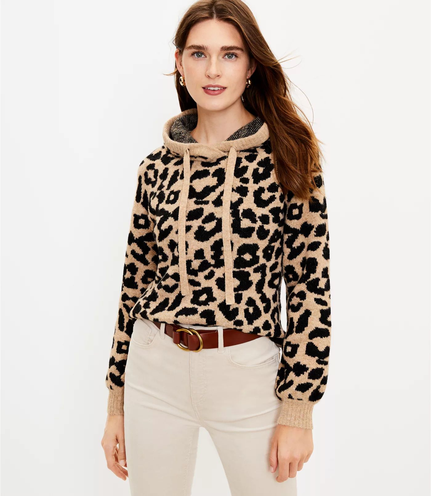 Leopard Print Hoodie Sweater | LOFT | LOFT