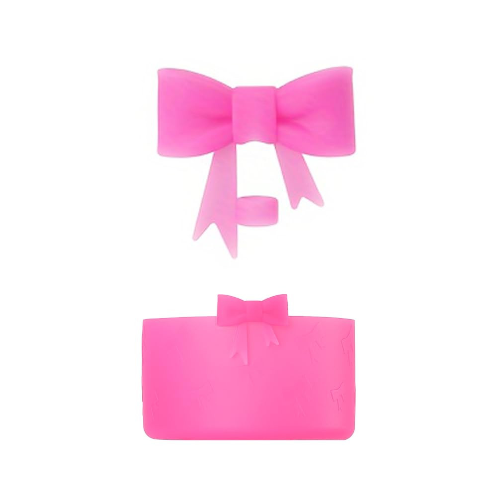 7.5cm Silicone Bottle Cover &10mm Bow Shape Straw Topper for Stanley Cup 12-40oz (Pink) | Amazon (US)