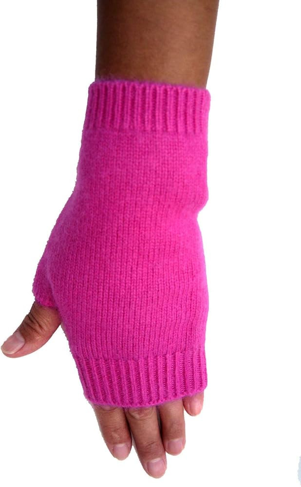 Pure Cashmere Women Men Fingerless Mittens Gloves Half Fingers Thumb Hole Thick 3ply Yarn | Amazon (US)