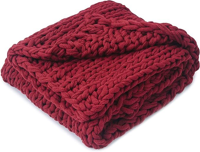 Cheer Collection Chunky Cable Knit Throw Blanket - Beautiful, Decorative, Ultra Soft Accent Throw... | Amazon (US)
