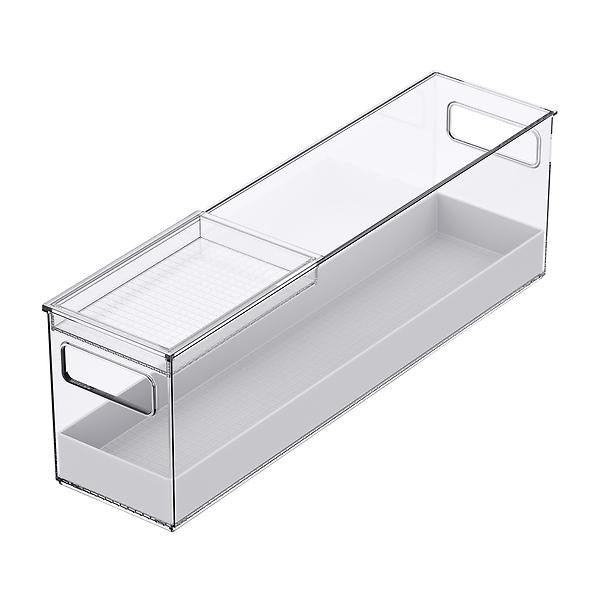 Everything Organizer Haircare Bin with Sliding Tray | The Container Store