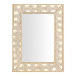 Home Decorators Collection Medium Rectangle Natural Rattan and Cane Mirror (24 in. W x 32 in. H) ... | The Home Depot
