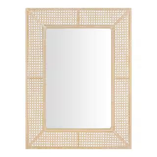 Medium Rectangle Natural Rattan and Cane Mirror (24 in. W x 32 in. H) | The Home Depot