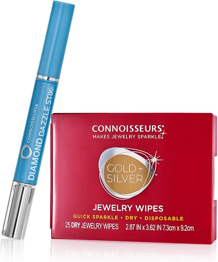 CONNOISSEURS Premium Edition Compact Jewelry Wipes No Rinse Gold and Silver Jewelry Cleaner, Poli... | Amazon (US)