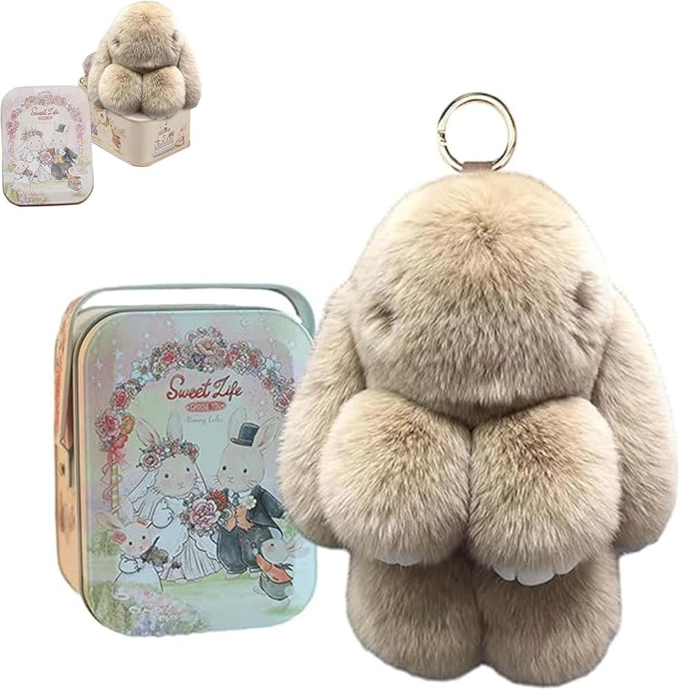 Bunnylulu Keychain with Box, Bunny Keychain with Tin, BunnyCute Plush Key chain | Amazon (US)