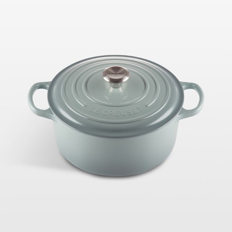 Le Creuset Signature 3.5-Qt. Sea Salt Blue Enameled Cast Iron Dutch Oven + Reviews | Crate & Barr... | Crate & Barrel