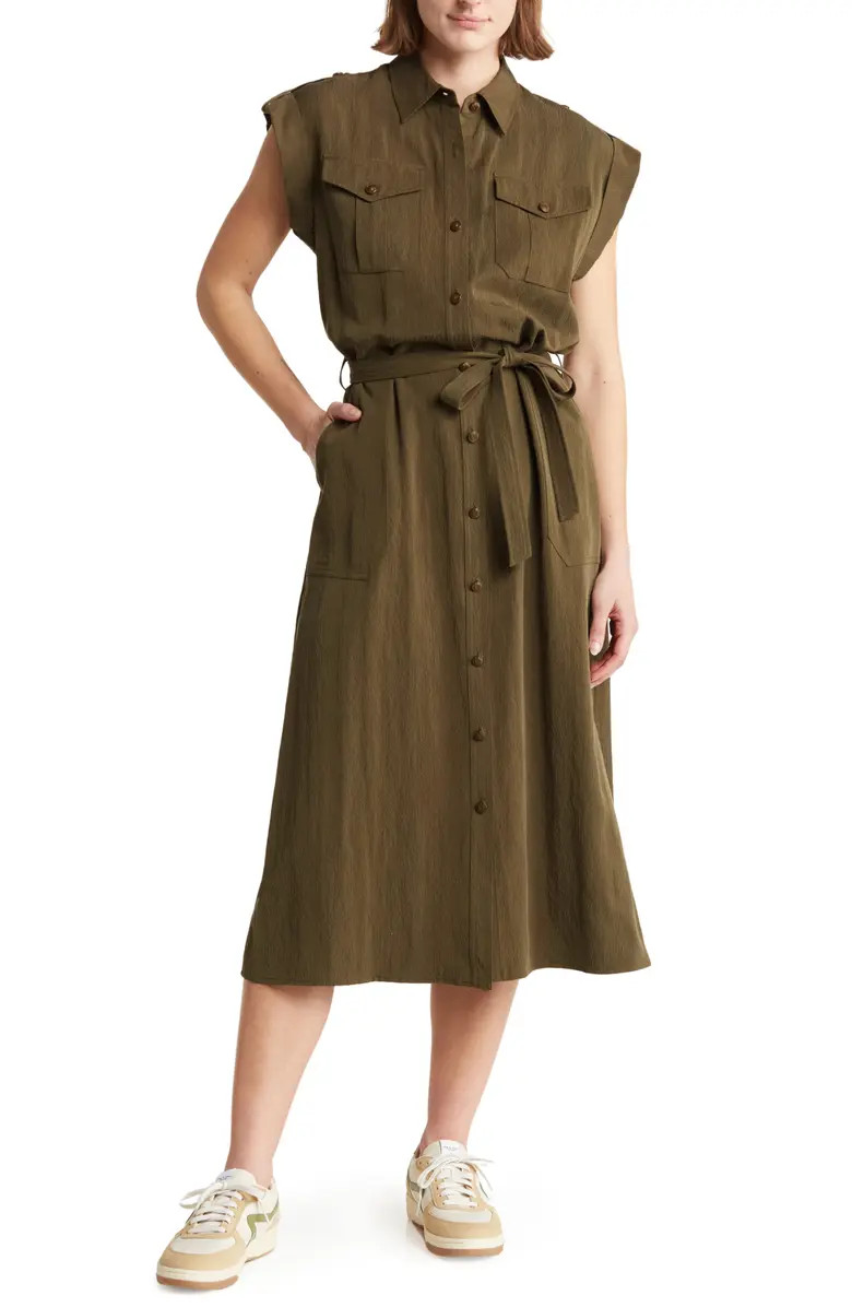 Roxanne Cap Sleeve Utility Shirtdress | Nordstrom Rack