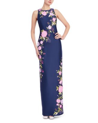 Badgley Mischka Appliquéd Embroidered Column Dress | Bloomingdale's Women | Bloomingdale's (US)