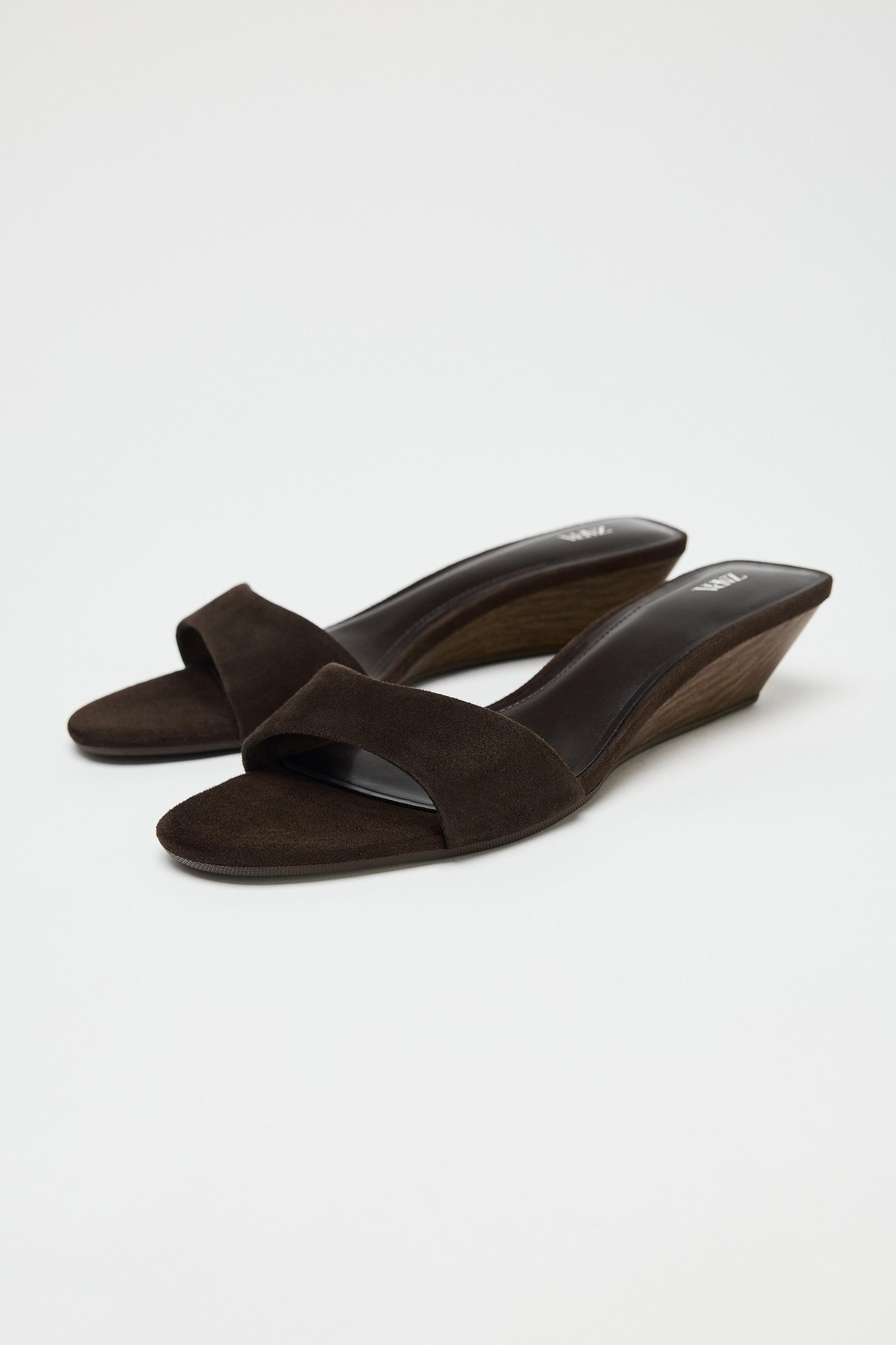 SUEDE WEDGE SANDALS | Zara UK