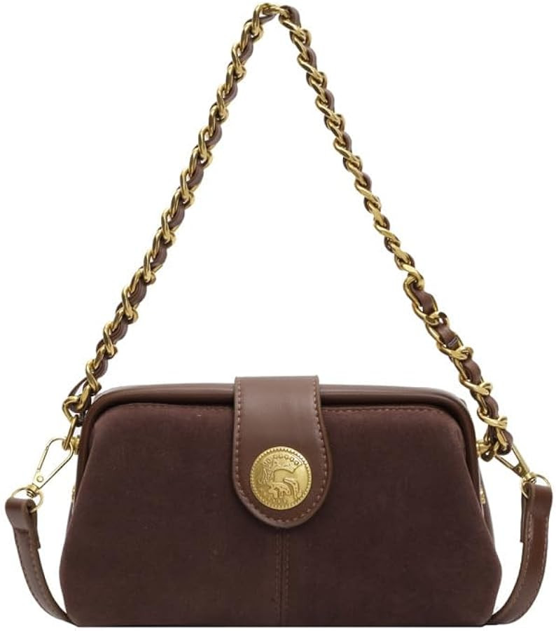 Women's Shoulder Bag with Gold Chain Strap Fetro Crossbody Small Square Bag Autumn and Winter All... | Amazon (US)