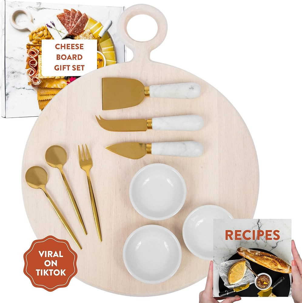Charcuterie Board Gift Set, White Wood Charcuterie Board Set: Unique Mother's Day Gifts For Mom, ... | Amazon (US)