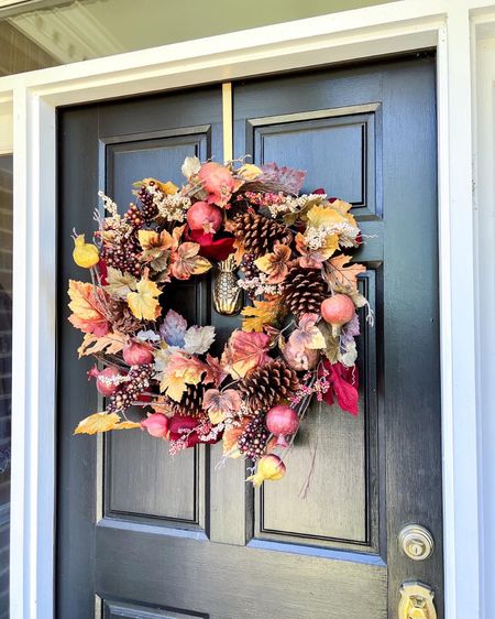 I put this faux pomegranate & pinecone fall wreath on the front door and it’s just so pretty!
#LTKstyletip #LTKhome #LTKSeasonal

#LTKhome #LTKSeasonal