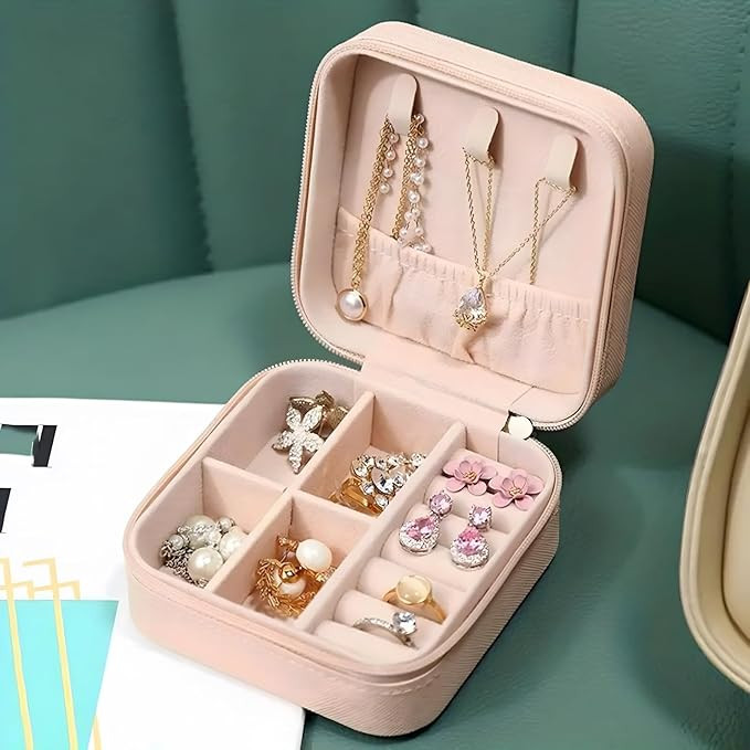 Jewelry Organizer, Small Jewelry Box Travel Jewelry Case for Pendant, Necklace, Earring, Ring, Ne... | Amazon (US)