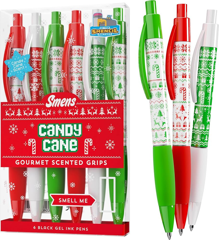 Holiday Smens - Candy Cane Scented Gel Pens 6 Count, Stocking Stuffer Gifts for Kids School Suppl... | Amazon (US)