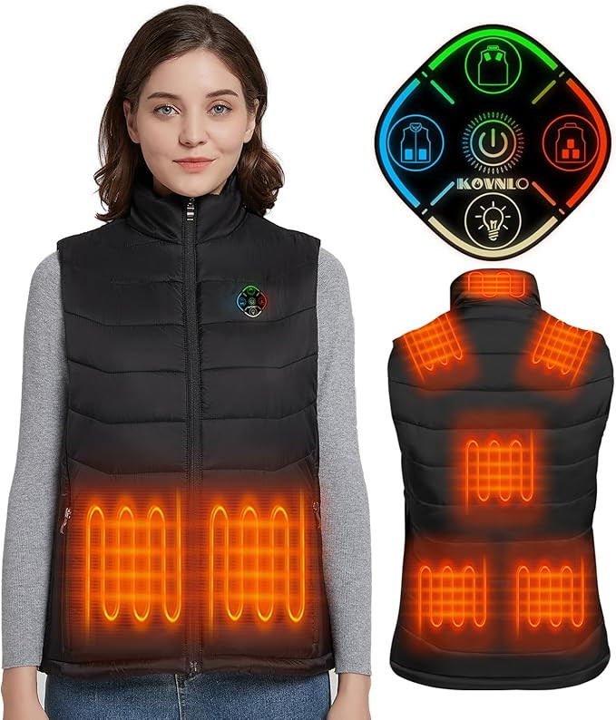 KOVNLO Womens Heated Vest, 4 in 1 Smart Controller, Lights-out Design, Lightweight Heating Vest (... | Amazon (US)