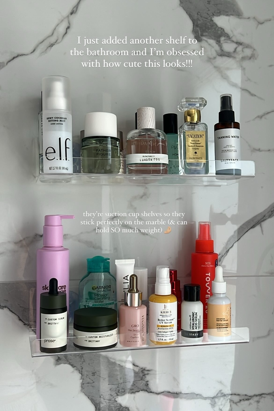 clear acrylic suction cup shelves for the bathroom 🤍

#LTKHome