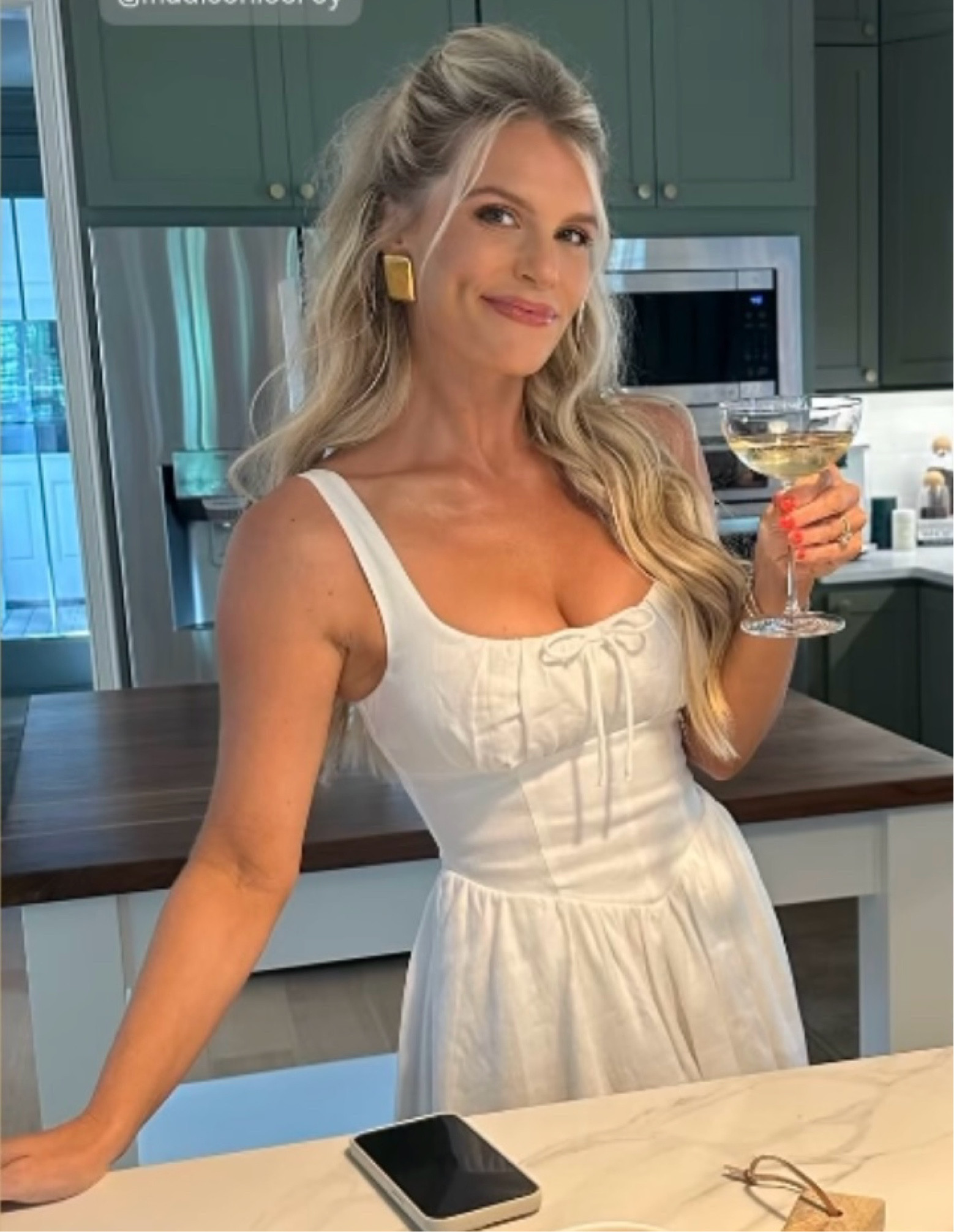 madison lecroy white beach dress Spot On // Get Details on Madison LeCroy's White Polka Dot Dress Here:  https://www.bigblondehair.com/madison-lecroys-white-polka-dot-dress/  #SouthernCharm #MadisonLeCroy