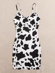 SHEIN Cow Print Surplice Cami Mini Dress
   SKU: swdress07200815040      
          (5482 Reviews... | SHEIN