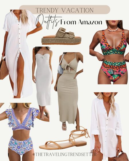 Trendy vacation outfits from Amazon - swimsuits / dresses - sandals - swimsuit cover up - dress / travel - beach - resort wear / Amazon fashion - bikini - bathing suit 

#LTKTravel #LTKSwim #LTKStyleTip