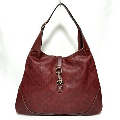 Gucci Sima Jackie Shoulder Bag Leather Red Authentic | eBay US