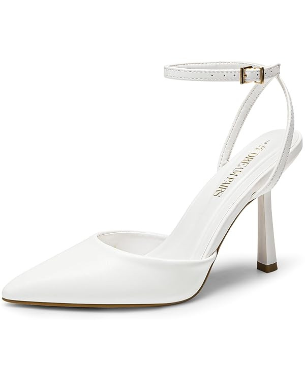 DREAM PAIRS High Heels for Women Closed Pointed Toe Dress Shoes for Women Ankle Strap Stiletto He... | Amazon (US)