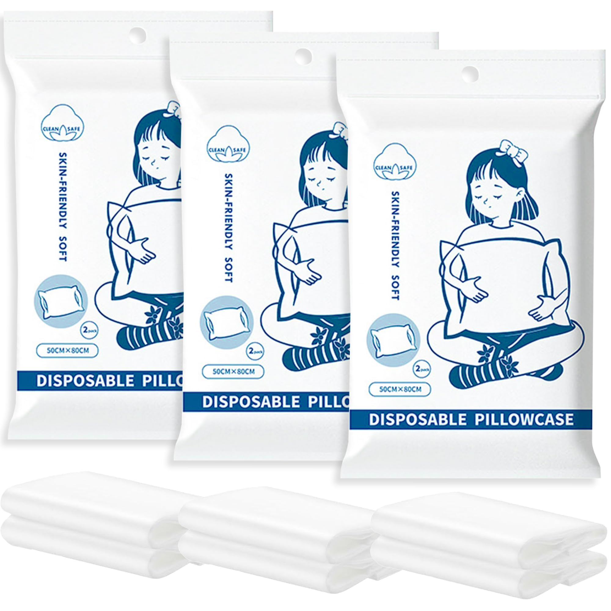 6 Pcs Disposable Pillowcases, 32x20 Inch Single Use Non Woven Travel Pillow Case & Pillow Covers,... | Amazon (US)