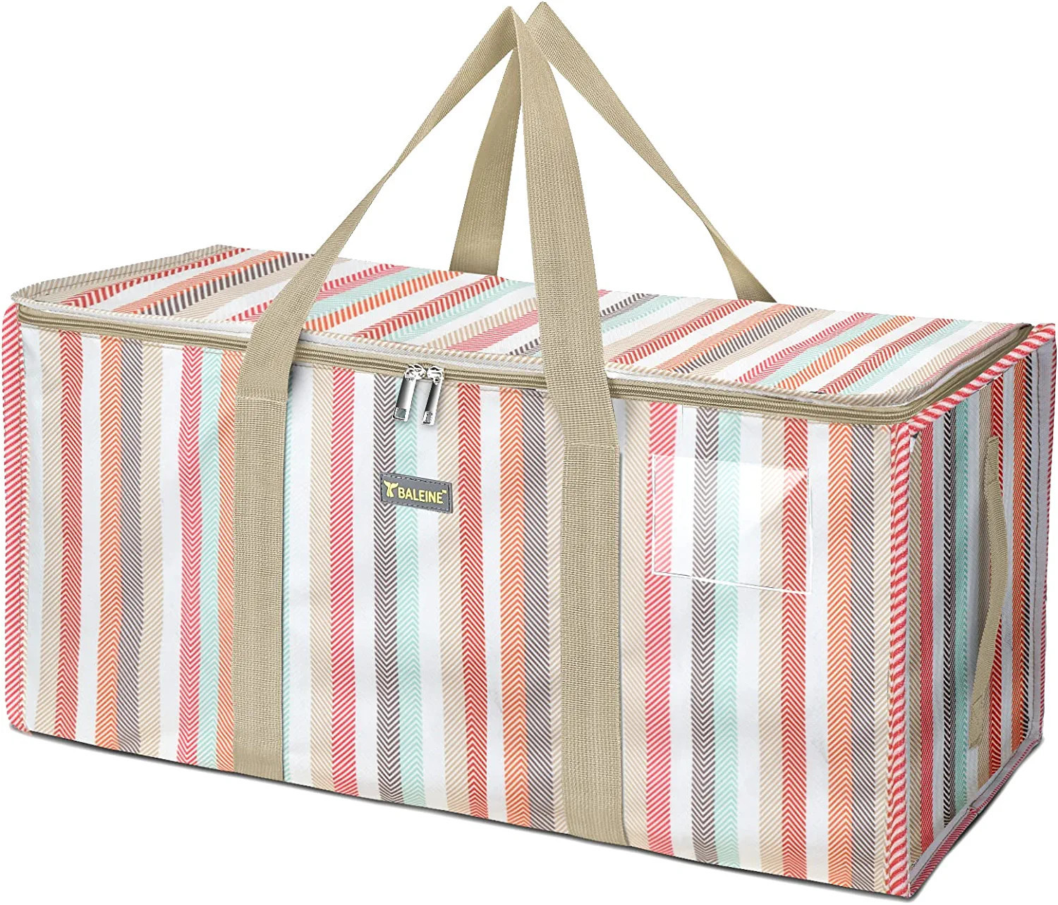 BALEINE Extra Large Storage Tote with Zippers & Carrying Handles, Heavy-Duty Oxford Fabric Moving... | Amazon (US)