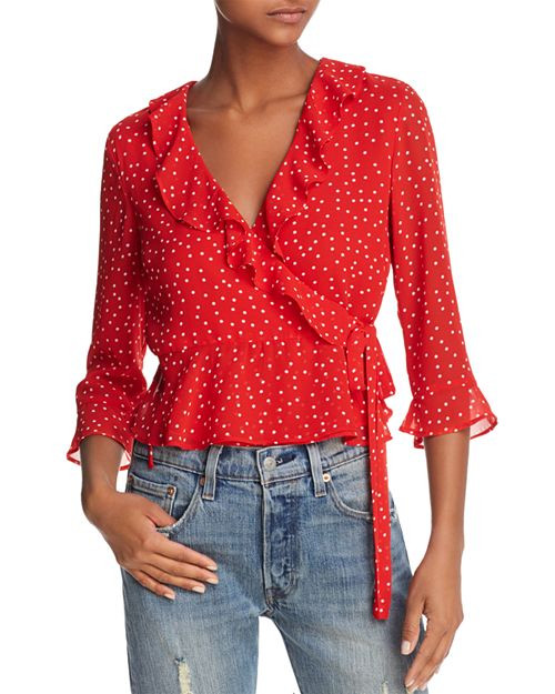 Bardot Polka Dot Wrap Top Women | Bloomingdale's (US)