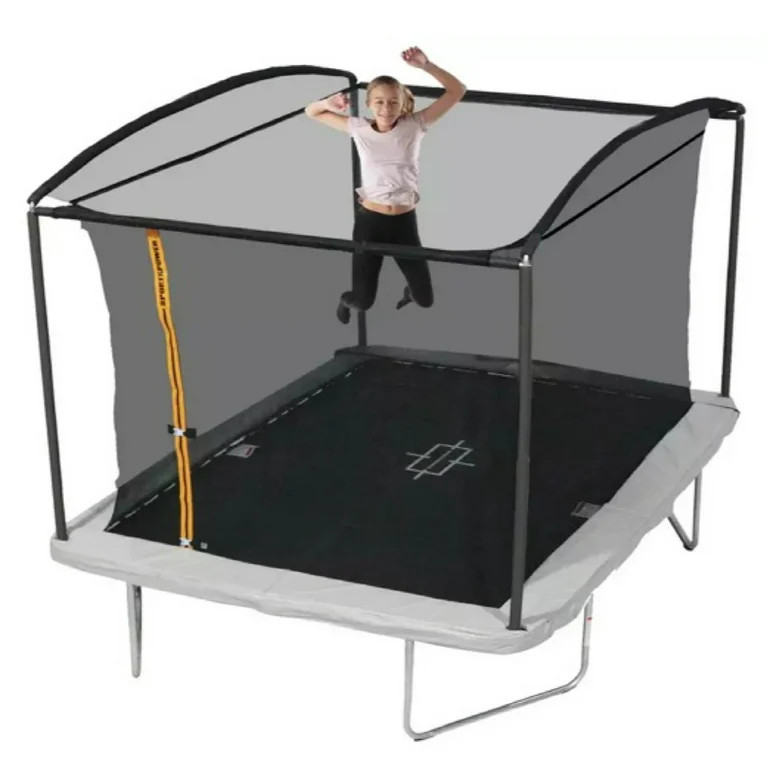 Sportspower Bounce Pro 6x8’ Rectangular Trampoline for Kids 6+ with Safety-Enclosure in Gray an... | Walmart (US)