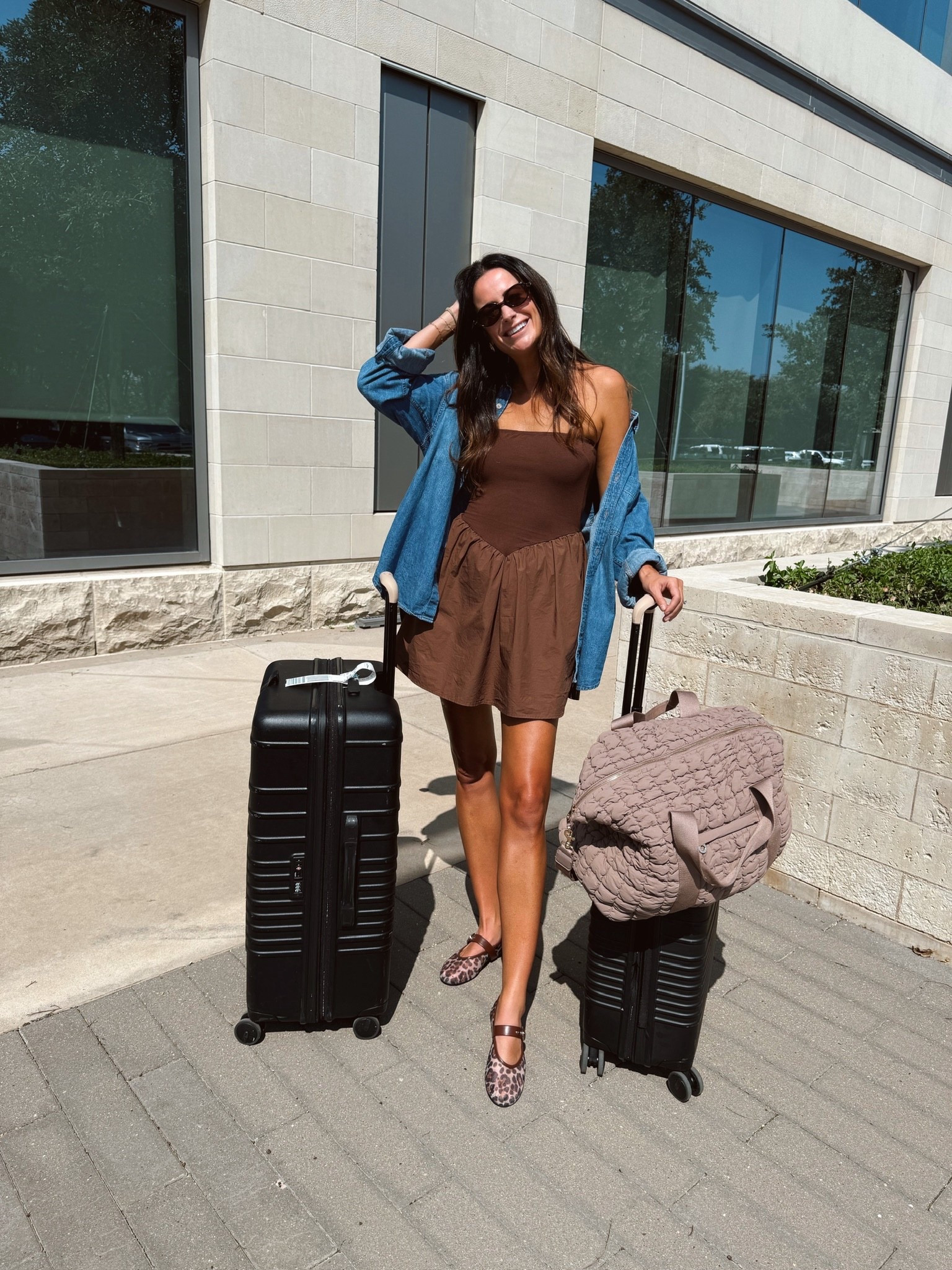 OOTD for my travel day to LTKCon!! Cute Amazon dress is going in and out of stock so I added another similar option. My denim shirt is something I wear probably 50+ times a year and I’m not exaggerating!!! 

#LTKFindsUnder50 #LTKCon #LTKTall