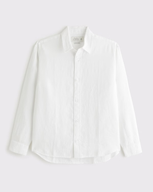 Linen Button-Up Shirt | Abercrombie & Fitch (US)