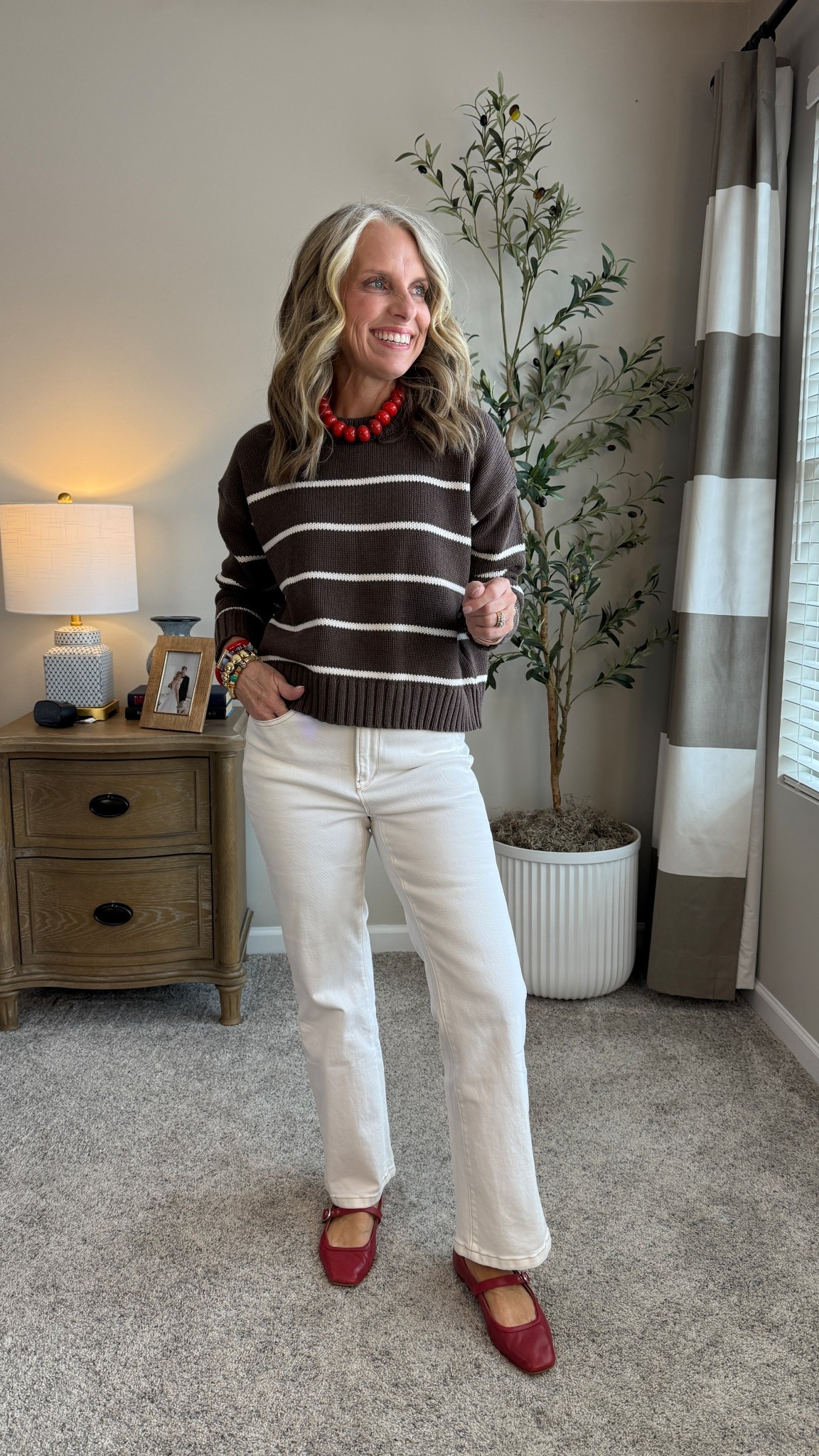 Wearing size 6 jeans and XS sweater 

#LTKootd #LTKOver40
