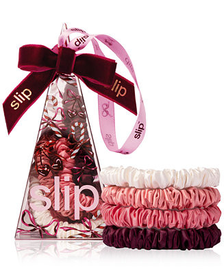 4-Pc. Pure Silk Candy Cane Skinny Scrunchies Set | Macy's