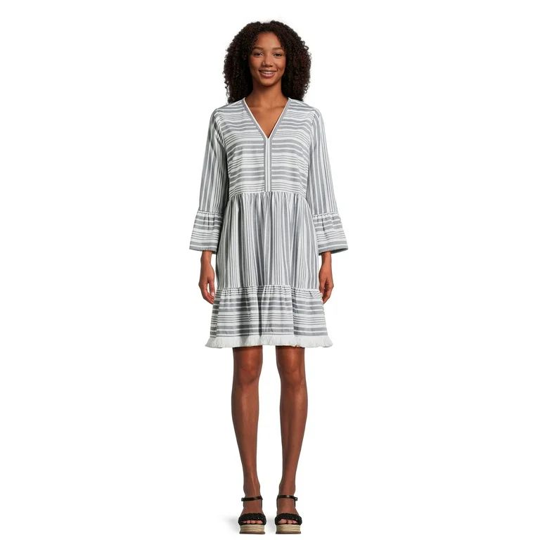 Time And Tru Women Long Sleeve Fringe Dress | Walmart (US)